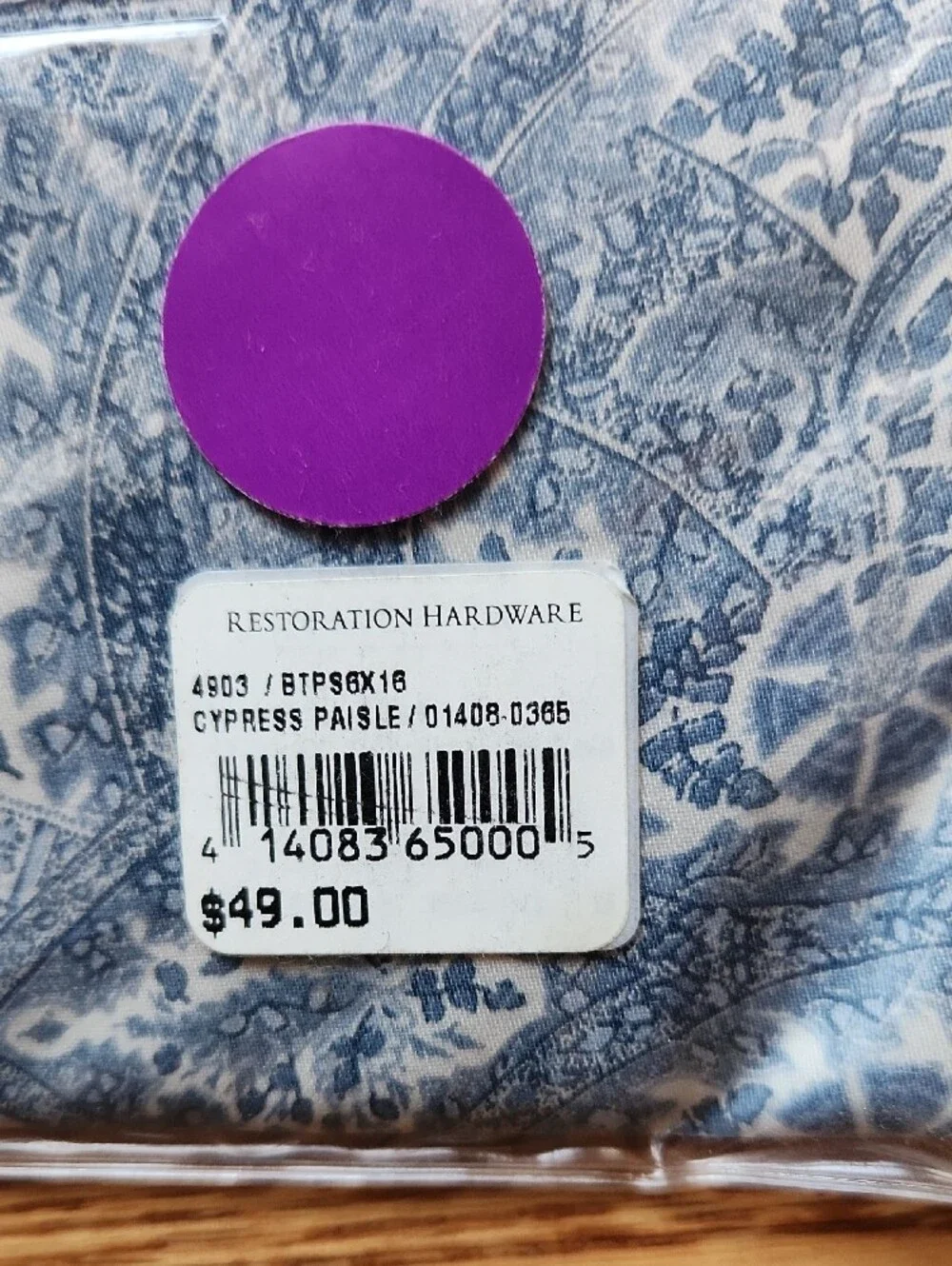 Restoration Hardware Blue and White Italian Cypress Paisley Bolster Pillow Sham